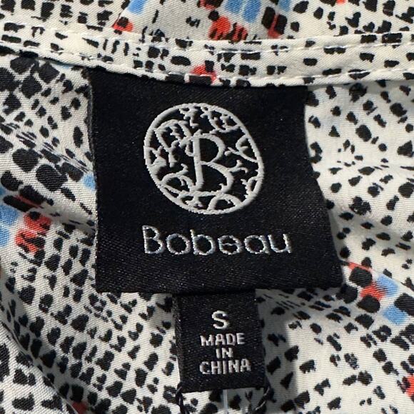 Bobeau Kaleidoscope Wrap V-Neck Blouse Multicolor Women's Size Small NWT - Picture 5 of 9